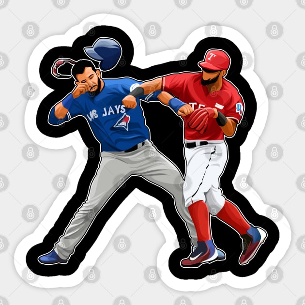 Jose Bautista Punch Rougned Odor Sticker by 40yards